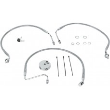 DRAG SPECIALTIES 660510 Front Brake Line XL 04-13 Clear-Coated Stainless Steel 1741-0870