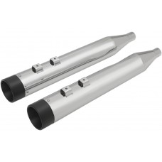 DRAG SPECIALTIES H00969 Slip-On Mufflers - Chrome/Black - 4" - FL '99-'16 1801-1262