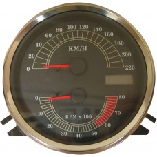 DRAG SPECIALTIES T21-6896ADS SPEEDO W/TACH FLHR KM/H 2210-0332