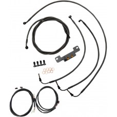 LA CHOPPERS LA-8055KT3-19M Complete Midnight Braided Handlebar Cable/Brake Line Kit For 18" - 20" Ape Hanger Handlebars 0662-0575