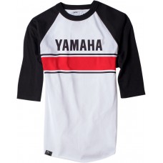 FACTORY EFFEX-APPAREL 17-87238 Yamaha Vintage Baseball T-Shirt - White/Black - 2XL 3030-13046
