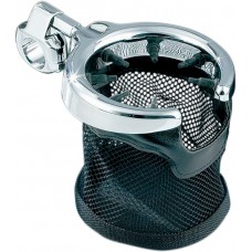 KURYAKYN 1422 Chrome Universal Drink Holder with Basket and Clamp for 1" Handlebars 0603-0400