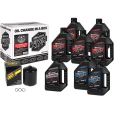 MAXIMA RACING OIL 90-129018PB Milwaukee-Eight Synthetic 20W-50 Oil Change Kit - Black Filter 3601-0714