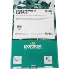 MOTOREX 196065 Cross Power Synthetic 4T Engine Oil - 5W40 - 20 L 3601-0647