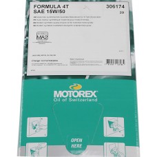 MOTOREX 196620 Formula Synthetic Blend 4T Engine Oil - 15W50 - 20L 3601-0649