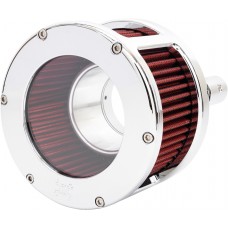 Feuling Oil Pump Corp. 5428 Air Cleaner - BA Race Series - Chrome - Clear Cover - Red - M8 1010-3140