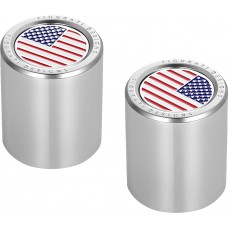 Figurati Designs FD20-DC-2530-SS Docking Hardware Covers - American Flag - Short - Stainless Steel 3550-0365