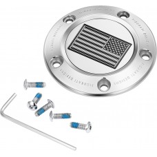 Figurati Designs FD26R-TC-5H-SS Timing Cover - 5 Hole - American - Contrast Cut - Stainless Steel 0940-2086