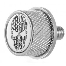 Figurati Designs FD27-SEAT KN-SS Seat Mounting Knob - Stainless Steel - Skull - Contrast Cut 0820-0181