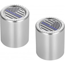 Figurati Designs FD70-DC-2530-SS Docking Hardware Covers - American Flag - Blue Line - Short - Stainless Steel 3550-0369