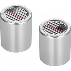 Figurati Designs FD73-DC-2530-SS Docking Hardware Covers - American Flag - Red Line - Short - Stainless Steel 3550-0373