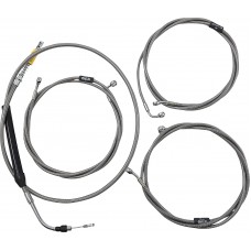 La Choppers LA-8058KT-13 Handlebar Cable/Brake Line Kit  - 12" - 14" Ape Hanger Handlebars - Stainless Steel 0662-1096