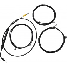 La Choppers LA-8058KT-13M Handlebar Cable/Brake Line Kit - 12" - 14" Ape Hanger Handlebars - Midnight 0662-1098