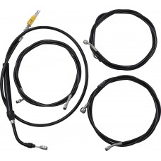 La Choppers LA-8058KT2-13B Handlebar Cable/Brake Line Kit - Complete - 12" - 14" Ape Hanger Handlebars - Black Vinyl 0662-1109