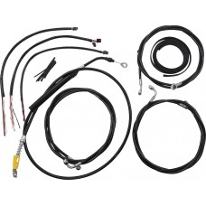 La Choppers LA-8058KT2-16B Handlebar Cable/Brake Line Kit - Complete - 15" - 17" Ape Hanger Handlebars - Black Vinyl 0662-1112