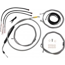 La Choppers LA-8058KT2-19 Handlebar Cable/Brake Line Kit - Complete - 18" - 20" Ape Hanger Handlebars - Stainless 0662-1114