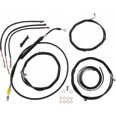 La Choppers LA-8058KT2-19B Handlebar Cable/Brake Line Kit - Complete - 18" - 20" Ape Hanger Handlebars - Black Vinyl 0662-1115