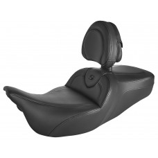 Saddlemen 808-07B-187BR Roadsofa Standard Reach Seat - With Backrest - Black/Black Stitching 0801-1396