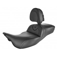 Saddlemen 808-07B-188BR Roadsofa Extended Reach Seat - Black/Black Stitching - w/ Backrest 0801-1400