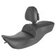 Saddlemen 897-06-187BR RoadSofa Seat - With Backrest - Black W/Black Stitching 0801-1416