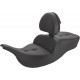 Saddlemen 897-07-181BR Roadsofa Pillow Top Seat - With Backrest - Black 0801-1393
