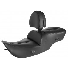 Saddlemen 897-07-181BRHC Roadsofa Pillow Top Seat - With Backrest - Heater - Black 0801-1394