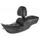 Saddlemen 897-07-181BRHC Roadsofa Pillow Top Seat - With Backrest - Heater - Black 0801-1394