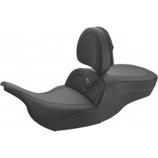 Saddlemen 897-07-185BR Roadsofa Carbon Fiber Seat - With Driver Backrest - Black 0801-1391