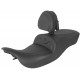 Saddlemen 897-07-187BR RoadSofa Seat - With Backrest - Black W/Black Stitching 0801-1420