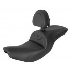 Saddlemen I14-07-187BR RoadSofa Seat - With Backrest - Black W/Black Stitching 0810-2347