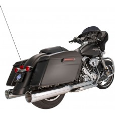 S&S CYCLE 550-0624 MK45 Touring Slip-On Mufflers - Chrome - Chrome Tracer - Touring '95-'16 1801-0850