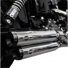 S&S CYCLE 550-0723 Grand National Slip-On Mufflers - Chrome - FXD '08-'17 1801-1277