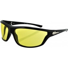 ZAN HEADGEAR EZFL01Y Florida Sunglasses - Shiny Black - Yellow 2610-0954
