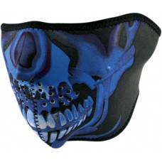 ZAN HEADGEAR WNFM024H HALF MASK BL CHROME SKULL 2503-0088