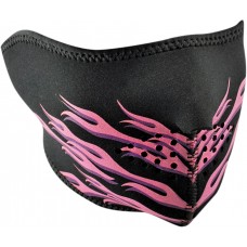 ZAN HEADGEAR WNFM054H HALF MASK PINK FLAMES 2503-0113