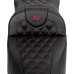 Saddlemen Roadsofa Extended Reach Seat - Lattice Stitch - Wine Berry Stitch - with Backrest - FL '08-'24 - 0801-1619  808-07B-184B8