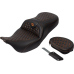 Saddlemen RoadSofa Seat - Honeycomb - Orange Stitch - with Backrest - FLH/FLT '08-'23 - 0801-1645  808-07B-189B3