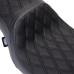 Drag Specialties Seats Predator 2-Up Seat - Vinyl - Double Diamond Black Stitch - w/o Backrest - FLH '08-'23 - 0801-1490 Performance Predator 2-Up Seat