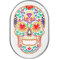 Figurati Designs Antenna Cover - Right Rear Fender - Sugar Skull - Chrome - 1405-0367  FD30-AC-SS-RT