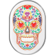 Figurati Designs Antenna Cover - Right Rear Fender - Sugar Skull - Chrome - 1405-0367  FD30-AC-SS-RT