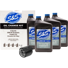 S&amp;S Cycle Oil Change Kit - Black Filter - '99-'17 Twin Cam - 4 US quarts - 3601-0899 218943