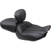 Mustang Deluxe Touring Passenger Seat - Gun Metal Stitch - Carbon Fiber Inlay - FLH/FLT '23-'24 - 0801-1677  88402GM