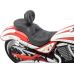Drag Specialties Seats Low Profile Seat - Driver's Backrest - Pillow - Jackpot - 0810-1577 Ez Glide II™ Backrest Compatible Low-Profile Leather Touring Seat
