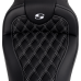 Saddlemen Roadsofa Seat - with Backrest - White Stitch - FL '08-'23 - 0801-1611  808-07B-182B6