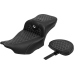 Saddlemen Roadsofa Extended Reach Seat - with Backrest - Honeycomb - White Stitch - FLTR/FLHX '23-'24 - 0801-1768  823-07-190B6