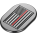 Figurati Designs Antenna Cover - Right Rear Fender - Red Line American Flag - Black - 1405-0356  FD75-AC-BLK-RT