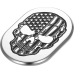 Figurati Designs Antenna Cover - Left Rear Fender - Contrast Cut American Flag Skull - Chrome - 1405-0314  FD27-AC-SS-LT