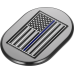 Figurati Designs Antenna Cover - Left Rear Fender - Blue Line American Flag - Black - 1405-0348  FD71-AC-BLK-LT