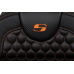 Saddlemen RoadSofa Seat - Honeycomb - Orange Stitch - Extended Reach - without Backrest - FLH/FLT '08-'24 - 0801-1649  808-07B-19003