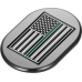 Figurati Designs Antenna Cover - Left Rear Fender - Green Line American Flag - Chrome - 1405-0351  FD72-AC-BLK-LT